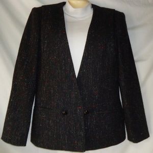 Women's E.H. Woods Black Wool Blazer Size 8